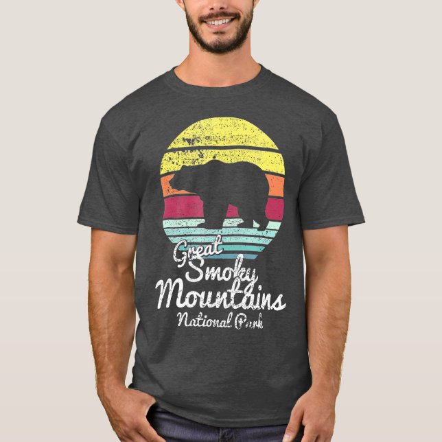 Camiseta Parque nacional de las Montañas Ahumadas Retro Gre (Anverso)