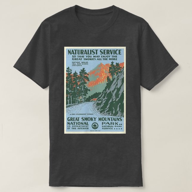 Camiseta Parque nacional de las MONTAÑAS GREAT SMOKY Tennes (Diseño del anverso)