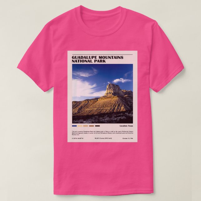 Camiseta Parque nacional de las Montañas Guadalupe (Diseño del anverso)