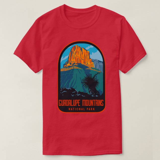 Camiseta Parque nacional de las montañas Guadalupe 1 retro (Diseño del anverso)