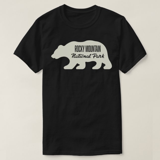 Camiseta Parque nacional de las Montañas Rocosas Bear Tan (Diseño del anverso)