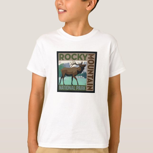 Camiseta Parque nacional de las Montañas Rocosas | Elk (Anverso)