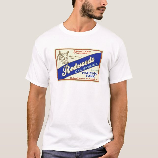 Camiseta Parque nacional de las secoyas (búho) (Anverso)