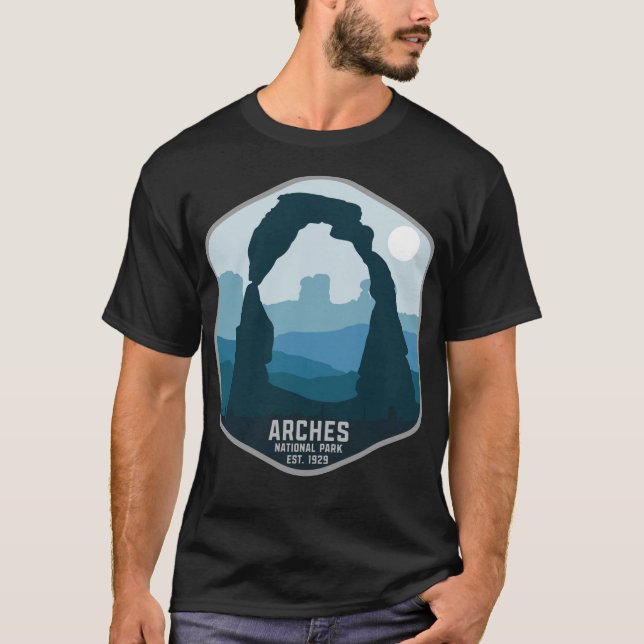 Camiseta Parque Nacional de los Arcos Retro Estilo Utah Sou (Anverso)