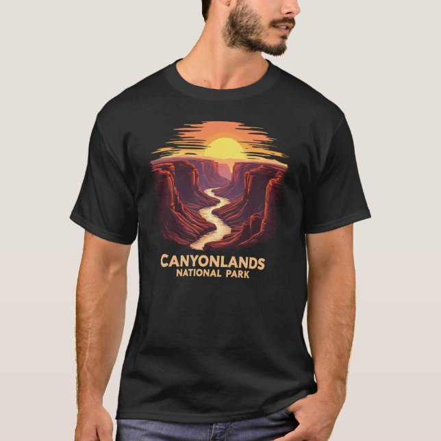 Camiseta Parque nacional de los Canyonlands Paisaje Retro S (Anverso)