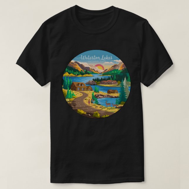 Camiseta Parque nacional de los Lagos de Waterton (Diseño del anverso)