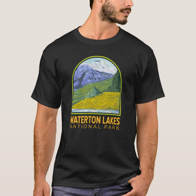 Camiseta Parque nacional de los lagos de Waterton en Canadá (Anverso)