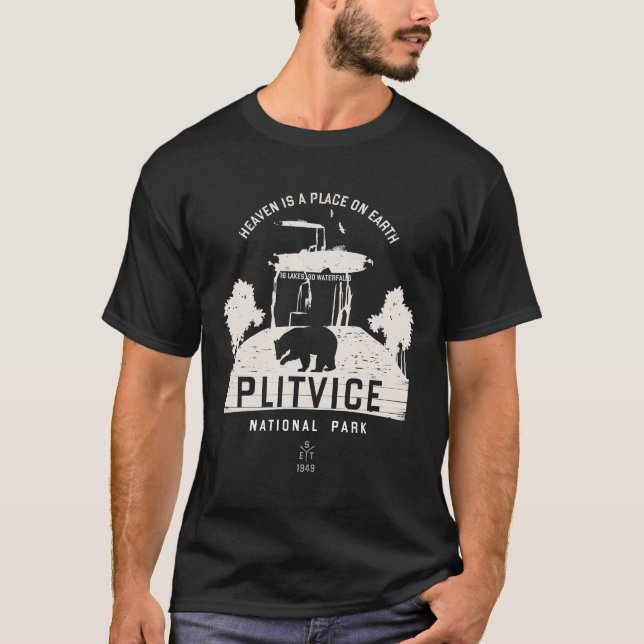 Camiseta Parque nacional de los lagos Plitvice - Diseño bla (Anverso)