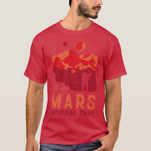 Camiseta Parque Nacional de Marte Divertido Vintage SciFi E