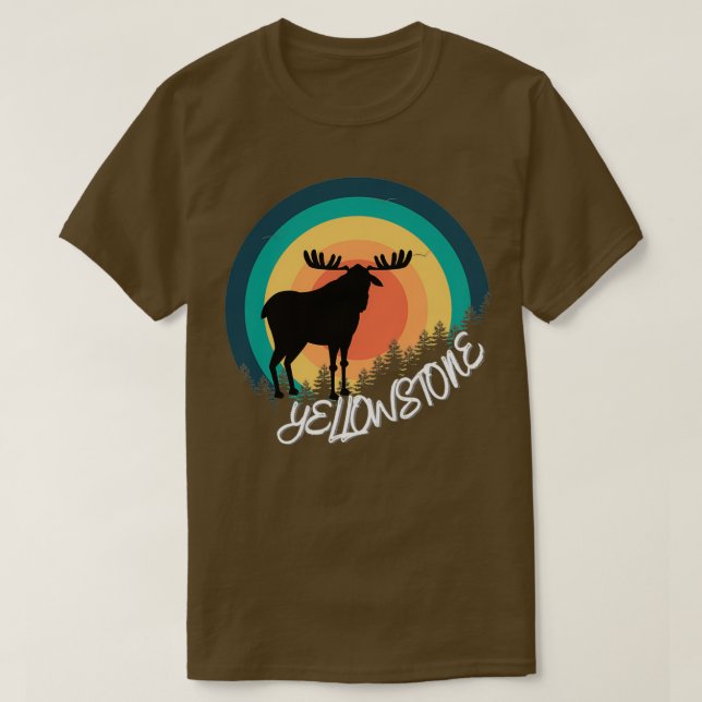 Camiseta parque nacional de Moose Yellowstone (Diseño del anverso)