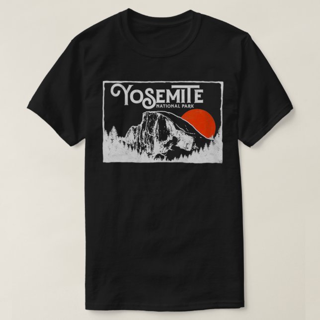 Camiseta Parque nacional de mujeres retro yosemite semicírc (Diseño del anverso)