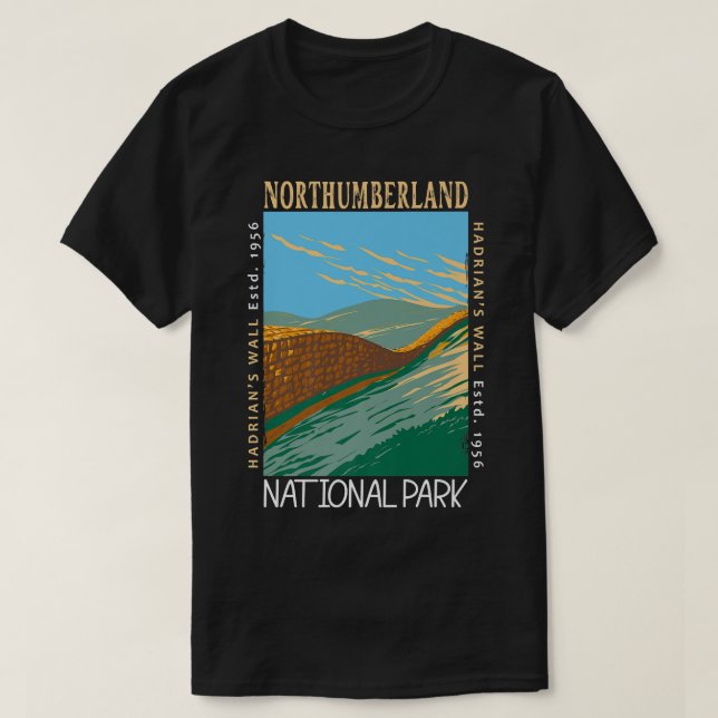 Camiseta Parque nacional de Northumberland Hadrians Wall Di (Diseño del anverso)