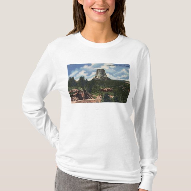 Camiseta Parque nacional de Teton, WY - la torre del diablo (Anverso)