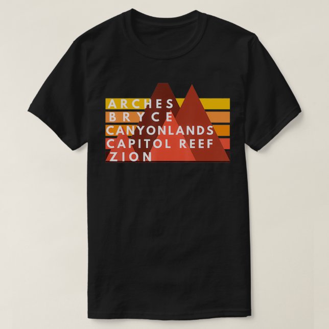 Camiseta Parque nacional de Utah: Mighty Five Souvenir NP d (Diseño del anverso)