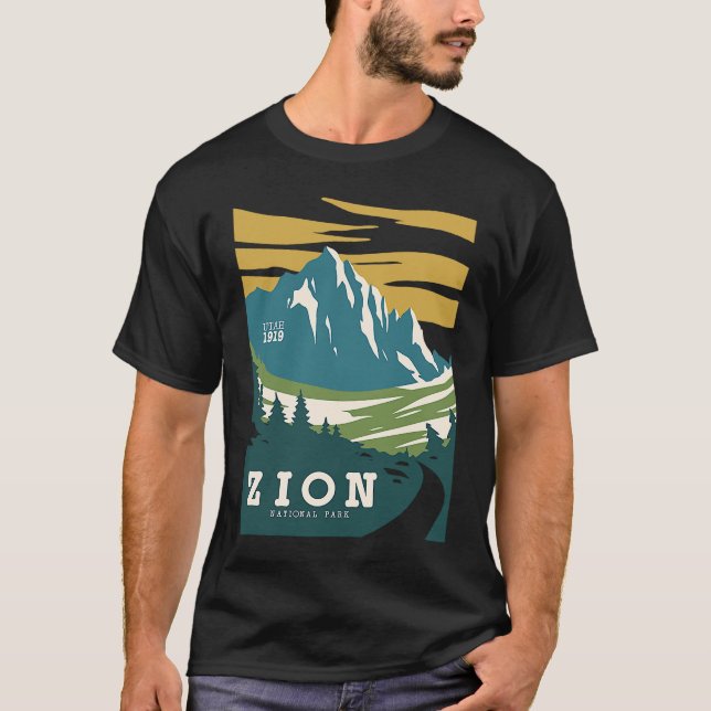 Camiseta Parque nacional de Utah, Parque Nacional Retro Zio (Anverso)