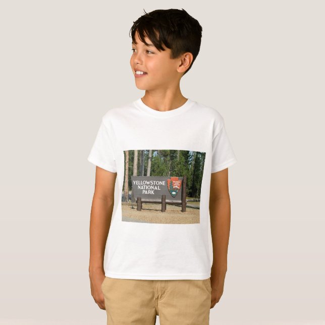 Camiseta Parque nacional de Yellowstone, muestra, Wyoming, (Anverso completo)