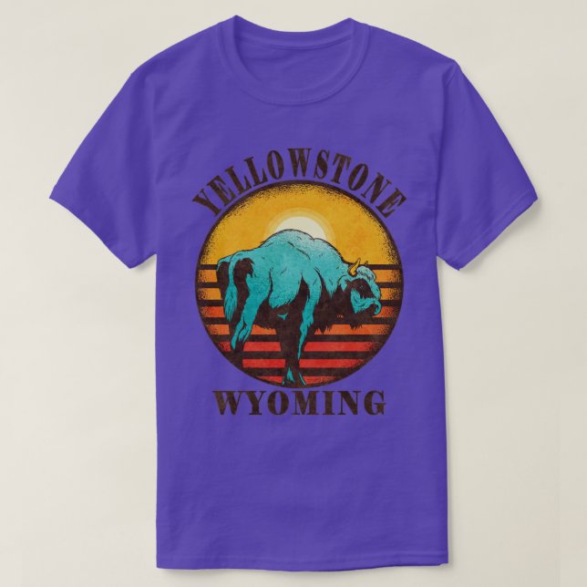 Camiseta Parque nacional de Yellowstone US Wyoming Bison Se (Diseño del anverso)