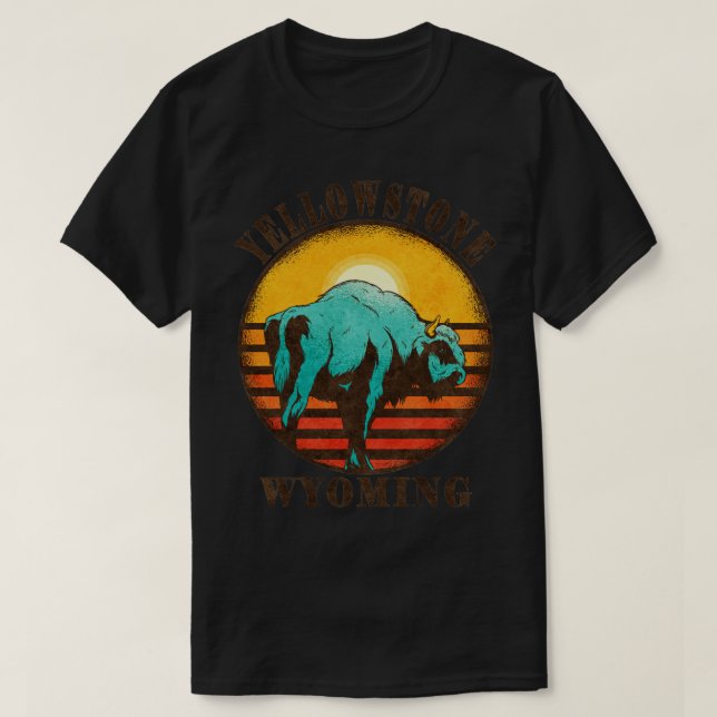 Camiseta Parque nacional de Yellowstone US Wyoming Bison Se (Diseño del anverso)