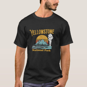 Camiseta Parque nacional de Yellowstone Viejo Gráfico Retro