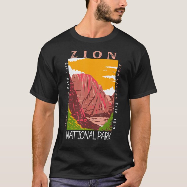 Camiseta Parque nacional de Zion en el cañón Utah Zion (Anverso)