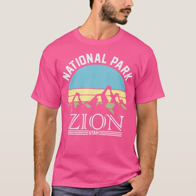 Camiseta Parque nacional de Zion Regalo Retro de Camping Ut (Anverso)