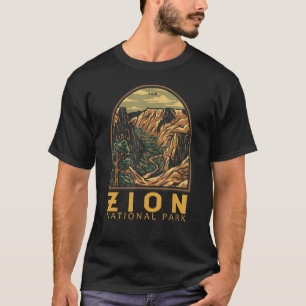 Camiseta Parque Nacional de Zion Utah El Emblema Vintage de