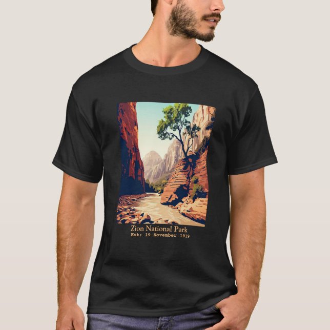 Camiseta Parque Nacional de Zion Utah La acuarela de las es (Anverso)