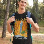 Camiseta Parque Nacional de Zion, Utah, Las Aranceles<br><div class="desc">Diseño de arte vectorial Zion. El parque es una reserva natural del suroeste de Utah que se distingue por los acantilados rojos pronunciados del cañón de Zion.</div>