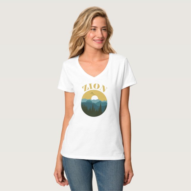 Camiseta Parque nacional de Zion, Utah Zion Utah, y (Anverso completo)