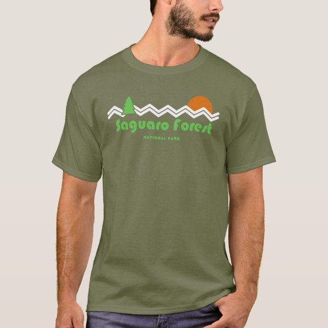 Camiseta Parque nacional del Bosque Saguaro Retro (Anverso)