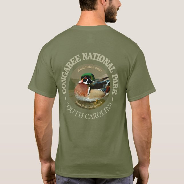 Camiseta Parque nacional del Congaree (Pato de la Madera) (Reverso)