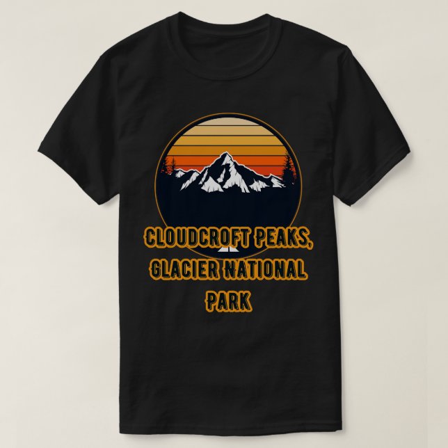Camiseta Parque nacional del glaciar de los picos de nubes (Diseño del anverso)