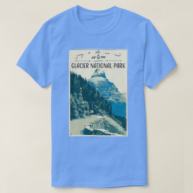 Camiseta Parque nacional del Glaciar yendo a la carretera s (Diseño del anverso)
