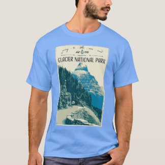 Camiseta Parque nacional del Glaciar yendo a la carretera s