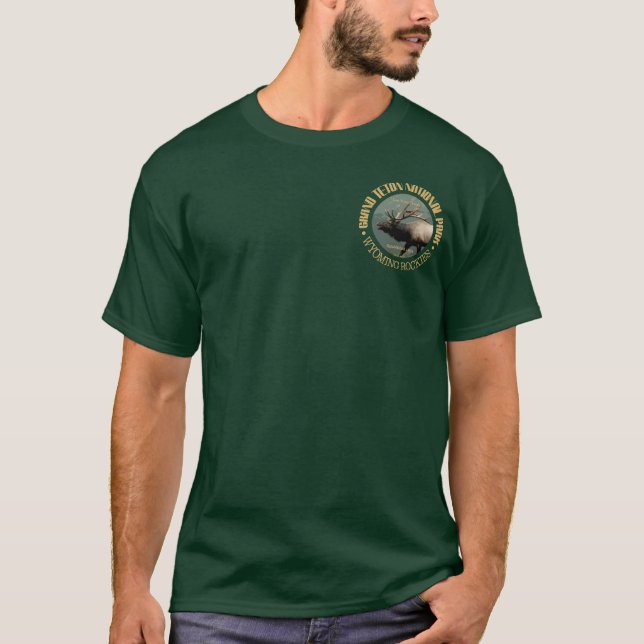 Camiseta Parque nacional del Gran Tetón (alce) (Anverso)