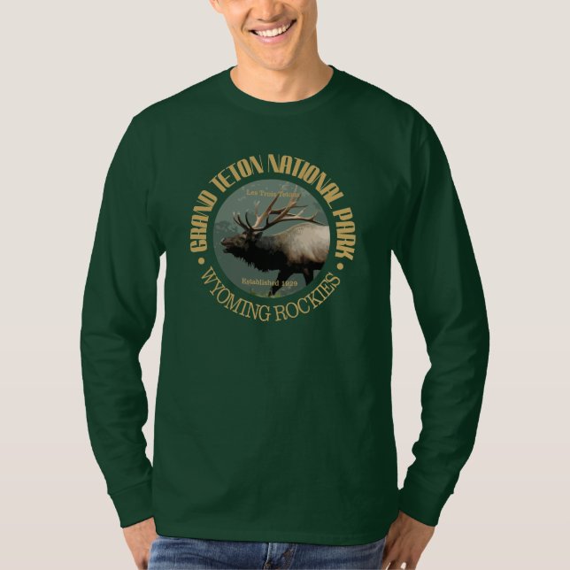 Camiseta Parque nacional del Gran Tetón (alce) (Anverso)
