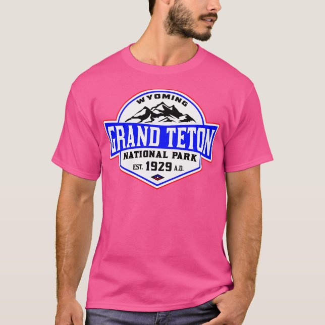 Camiseta Parque nacional del Gran Tetón Montañas Wyoming Ba (Anverso)