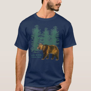 Camiseta Parque nacional del Gran Tetón Wyoming Bear Tretro