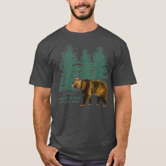 Camiseta Parque nacional del Gran Tetón Wyoming Bear Tretro