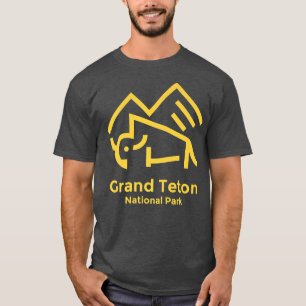 Camiseta Parque nacional del Gran Tetón Wyoming Retro Minim