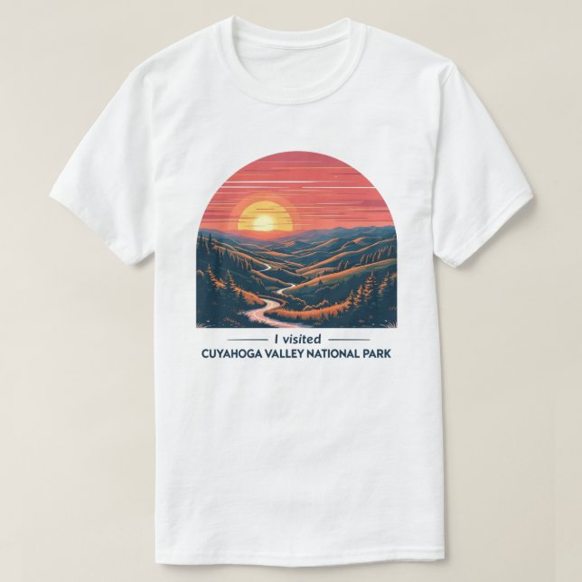 Camiseta Parque Nacional del Valle de Cuyahoga Arte Retro E (Diseño del anverso)