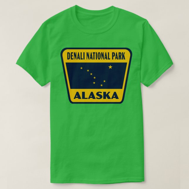Camiseta Parque nacional Denali Alaska Insignia retro Amari (Diseño del anverso)