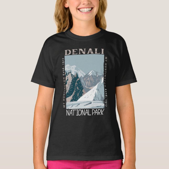 Camiseta Parque nacional Denali Alaska Mount Huntington Ret (Anverso)