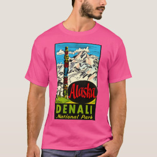 Camiseta Parque nacional Denali Alaska Vintage Travel Decal