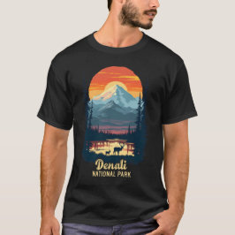Camiseta Parque nacional Denali Parque Natural Retro Sunset