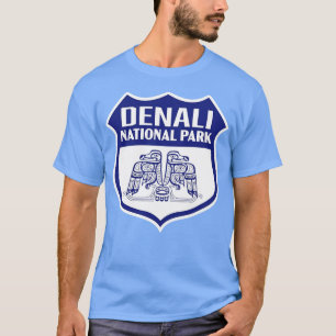 Camiseta Parque nacional Denali Retro Bird Shield Blue