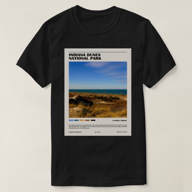Camiseta Parque nacional Dunas de Indiana (Diseño del anverso)