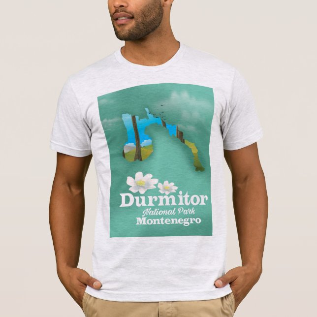 Camiseta Parque nacional Durmitor, Mapa de Montenegro (Anverso)