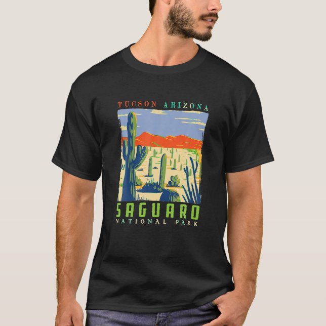 Camiseta Parque nacional estadounidense Saguaro Tucson Ariz (Anverso)