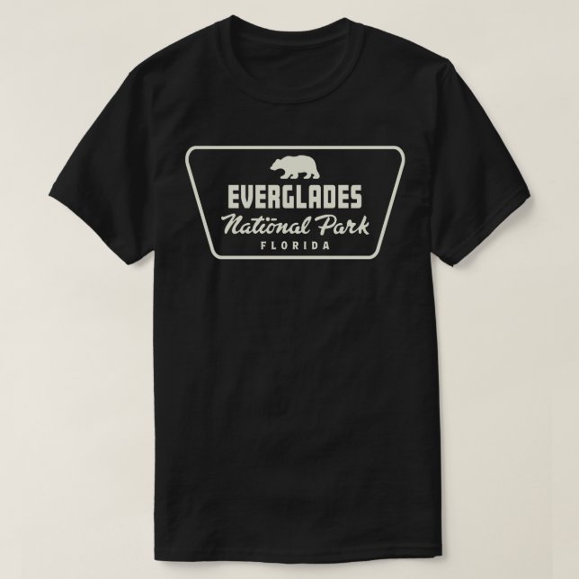 Camiseta Parque nacional Everglades Bear Badge Tan (Diseño del anverso)